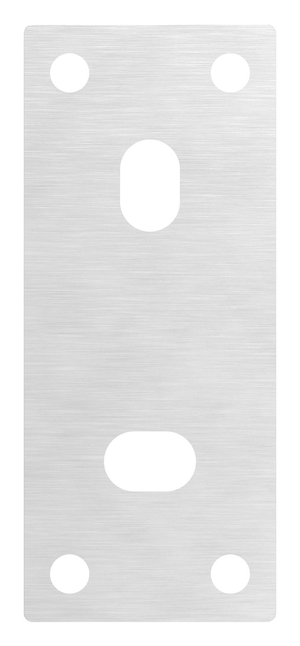 Ankerplatte 130 x 55mm, Stärke 8mm, mit zwei 20 x 13mm Langlöchern und vier ø 8,5mm Bohrungen, für Spannringe