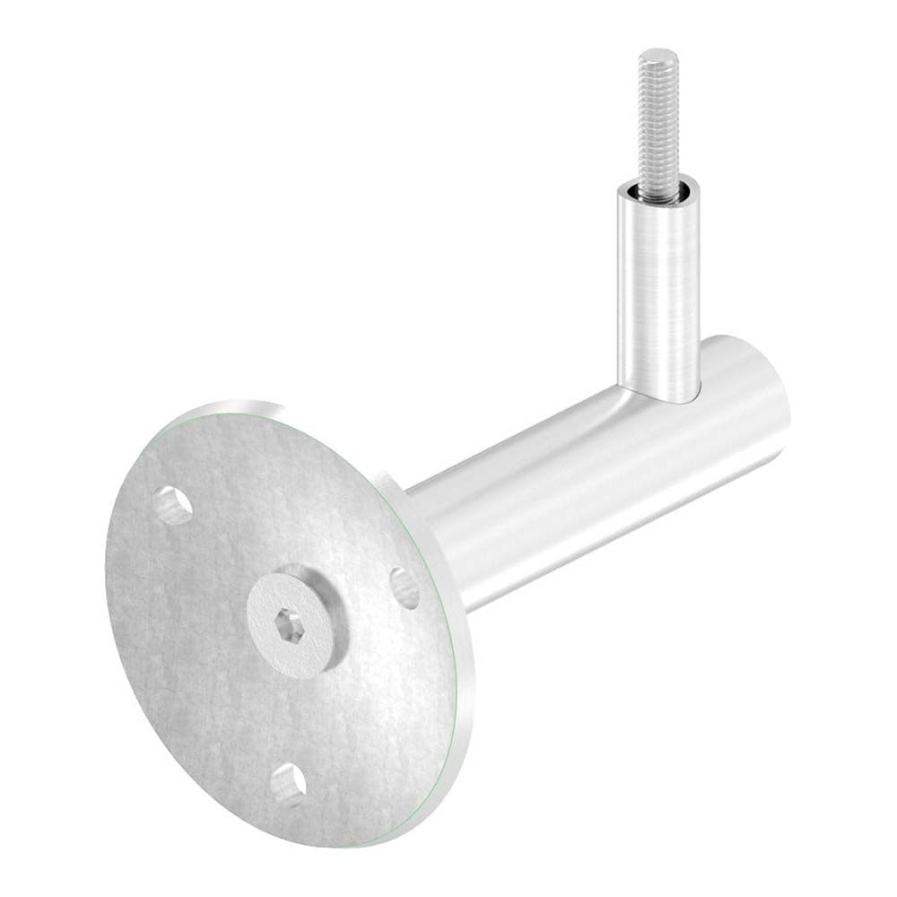 Handlaufhalter zur Wandbefestigung mit verschraubter Ronde 68 x 5mm, mit M6 Senkkopfschraube und 3 x 6,5mm Bohrungen