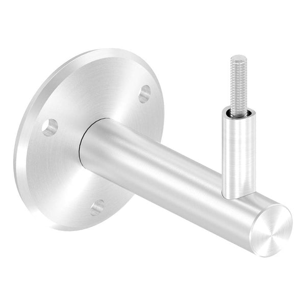 Handlaufhalter zur Wandbefestigung mit verschraubter Ronde 68 x 5mm, mit M6 Senkkopfschraube und 3 x 6,5mm Bohrungen