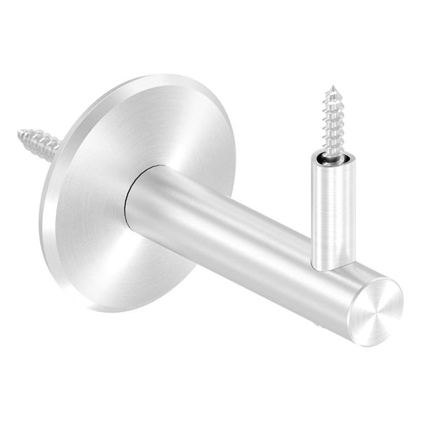 Handlaufhalter zur Wandbefestigung mit verschraubter Ronde 68 x 5mm, mit M6 Holzschraube, inkl. M8 x 80mm Stockschraube