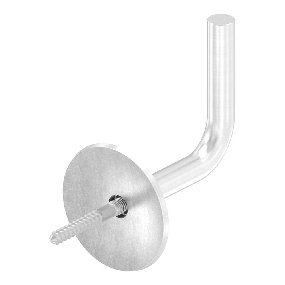 Handlaufhalter zur Wandbefestigung mit verschraubter Ronde flach 70 x 5mm, mit M8 Innengewinde inkl. M8 x 80mm Stockschraube, zum Anschweißen