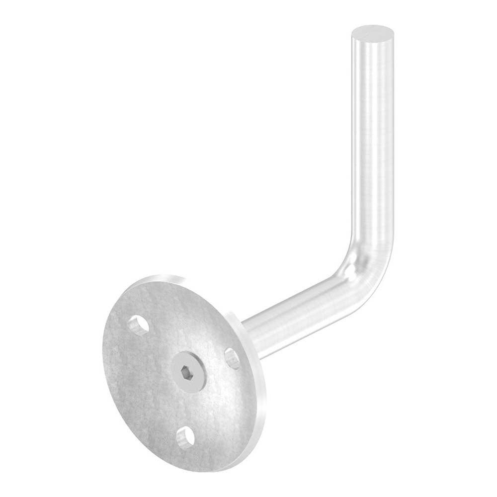 Handlaufhalter zur Wandbefestigung mit verschraubter Ronde gewölbt 58 x 4mm, zum Anschweißen