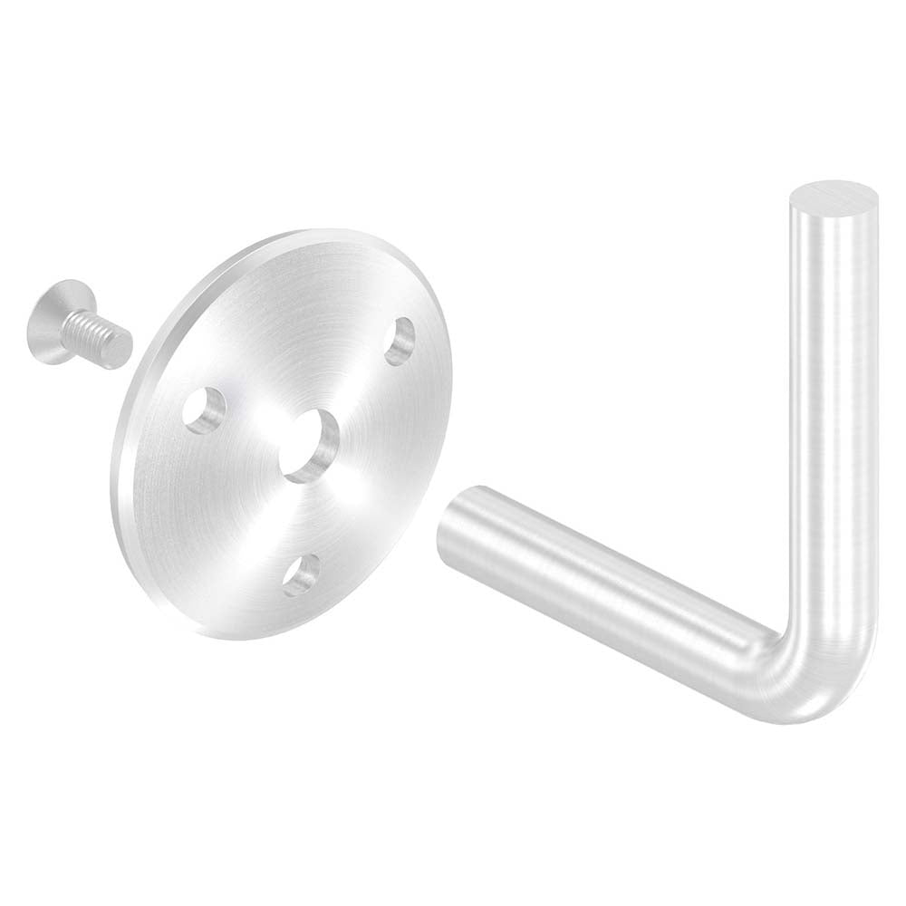 Handlaufhalter zur Wandbefestigung mit verschraubter Ronde gewölbt 58 x 4mm, zum Anschweißen