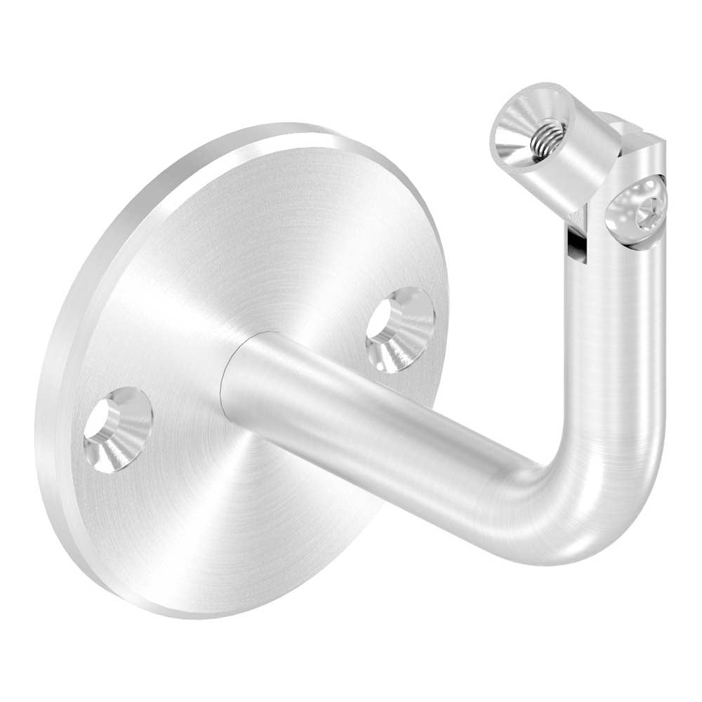 Handlaufhalter flexibel zur Wandbefestigung, mit verschraubter Ronde 70 x 6mm, mit Innengewinde M6 und ø 14mm Bügel