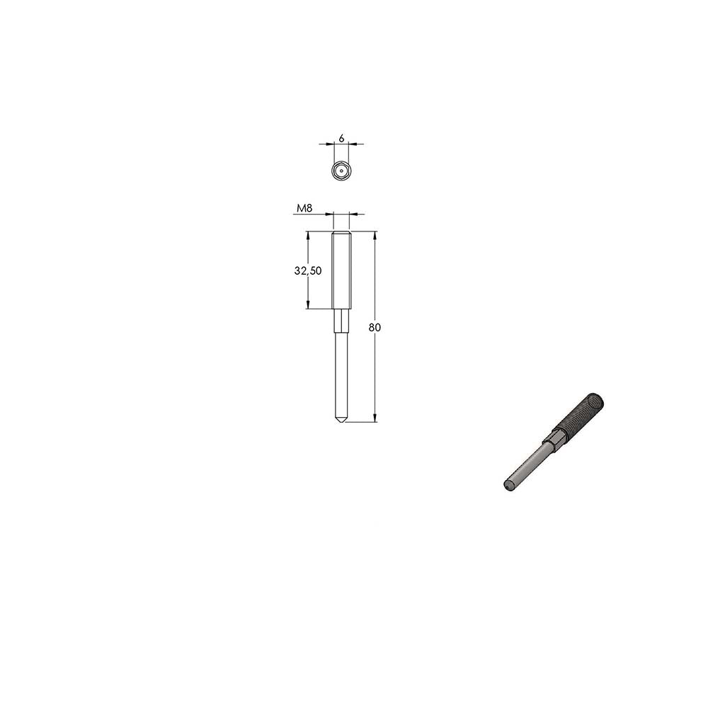Handlaufhalter zur Wandbefestigung mit Ronde 68 x 5mm, für Rohr ø 42,4mm, inkl. M8 x 80mm Stockschraube, Wandabstand 80mm
