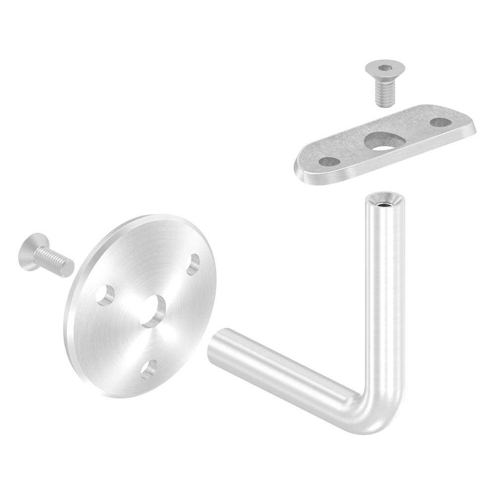 Handlaufhalter zur Wandbefestigung mit verschrauber Ronde 58 x 4mm, für Rohr ø 42,4mm