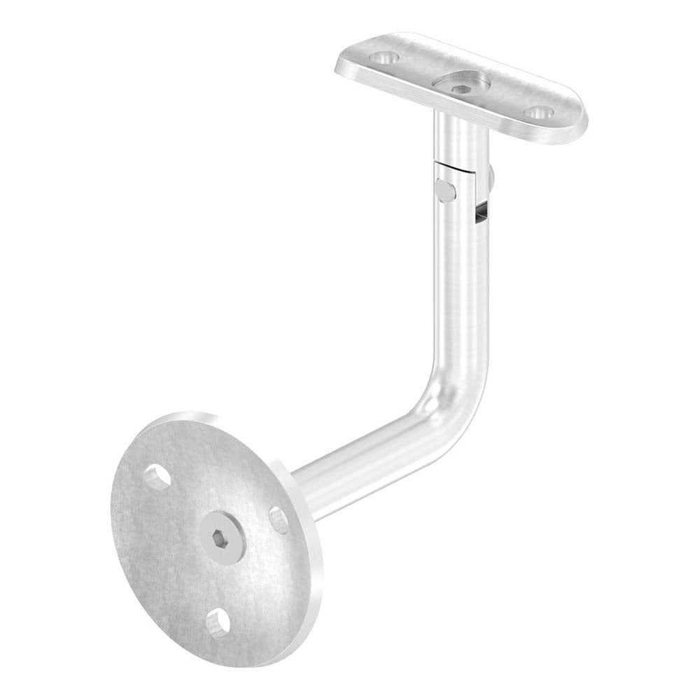 Handlaufhalter flexibel zur Wandbefestigung mit verschrauber Ronde 58 x 5mm, für Rohr ø 42,4mm