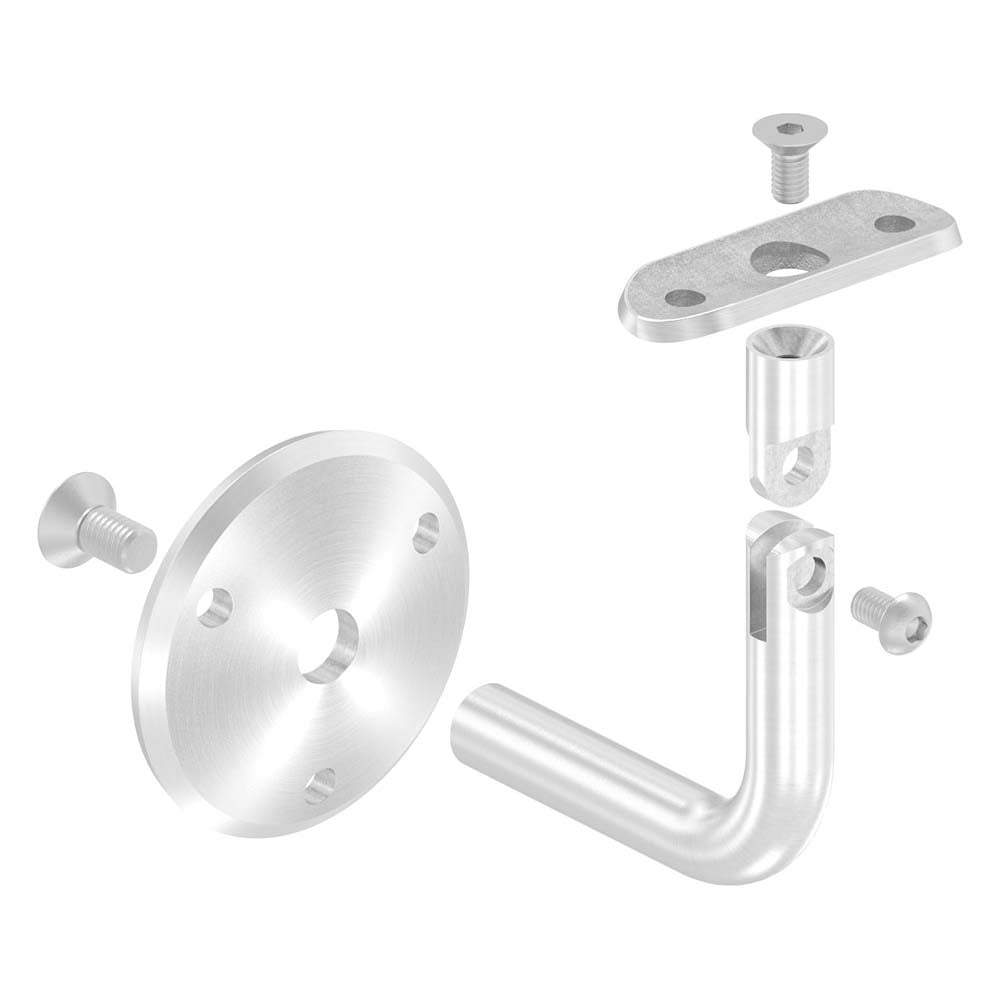 Handlaufhalter flexibel zur Wandbefestigung mit verschrauber Ronde 68 x 5mm, für Rohr ø 42,4mm