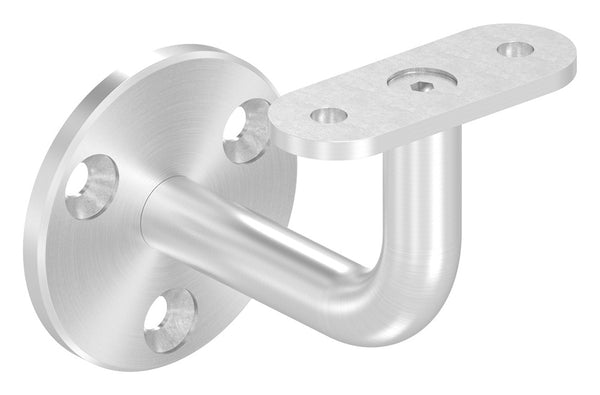 Handlaufhalter zur Wandbefestigung mit verschraubter Ronde 60 x 5mm, für Vierkantrohr, in V4A