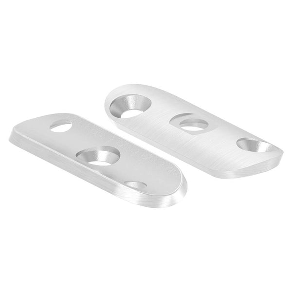Handlaufanschlussplatte 63 x 25 x 4mm, für Anschluss an ø 42,4mm Rohr, mit versetzter Bohrung, gesenkt für M6 Schrauben