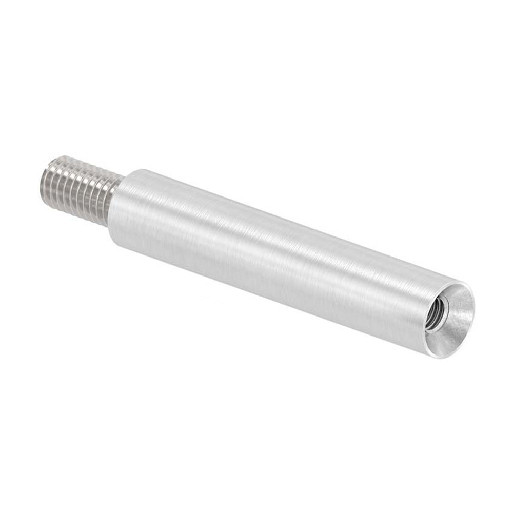 ø 14mm Stift, mit M8 x 15mm Außengewinde unten und M6 x 15mm Innengewinde oben, Länge 75mm, in V4A