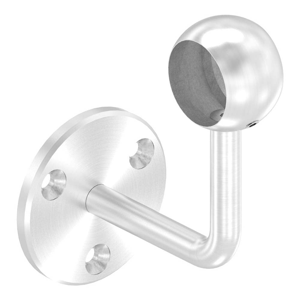 Handlaufhalter zur Wandbefestigung mit verschraubter Ronde 70 x 6mm, mit Kugelring für Rohr ø 33,7mm
