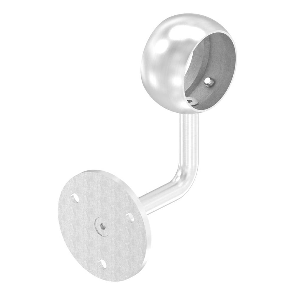 Handlaufhalter zur Wandbefestigung mit verschraubter Ronde 70 x 6mm, mit Kugelring für Rohr ø 48,3mm
