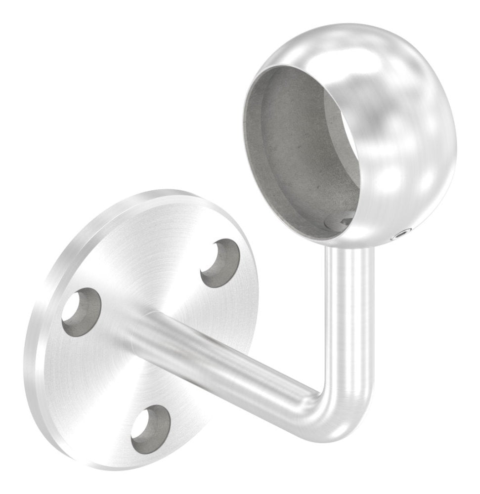 Handlaufhalter zur Wandbefestigung mit verschweißter Ronde 70 x 6mm, mit Kugelring für Rohr ø 42,4mm