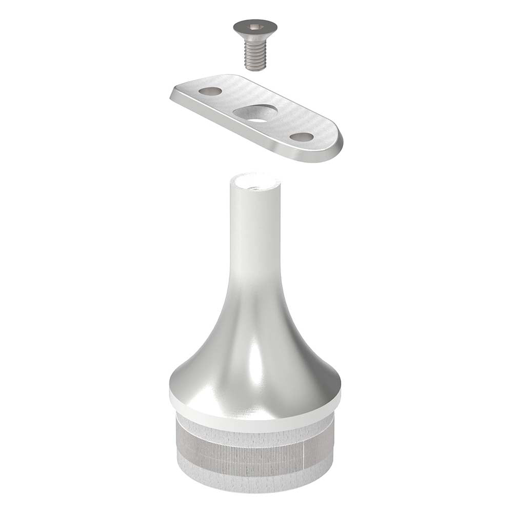 Handlaufstütze zum Einschlagen für ø 48,3 x 2,0mm Pfosten, mit Halteplatte für Handlauf ø 42,4mm