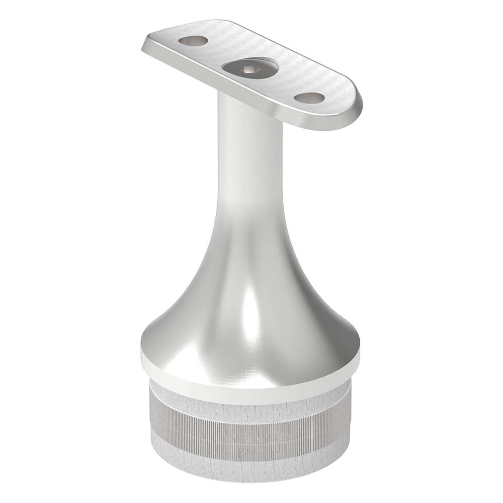 Handlaufstütze zum Einschlagen für ø 48,3 x 2,0mm Pfosten, mit Halteplatte für Handlauf ø 42,4mm