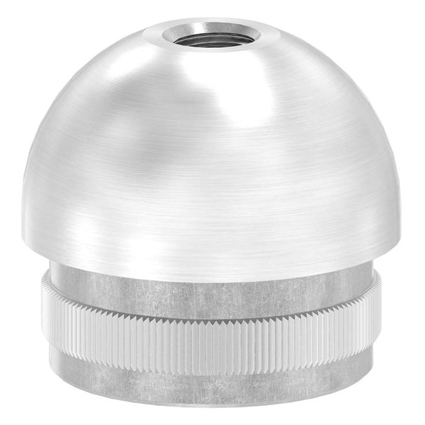 Endkappe halbrund mit M8 Gewinde, hohl, für Rohr ø 33,7 x 2,0mm, zum Einschlagen