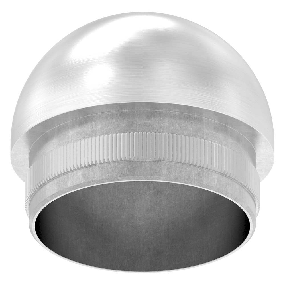 Endkappe halbrund mit M8 Gewinde, massiv, für Rohr ø 42,4 x 2,5mm, zum Einschlagen