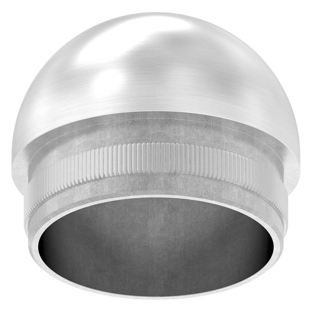 Endkappe halbrund mit M8 Gewinde, massiv, für Rohr ø 42,4 x 2,0mm, zum Einschlagen