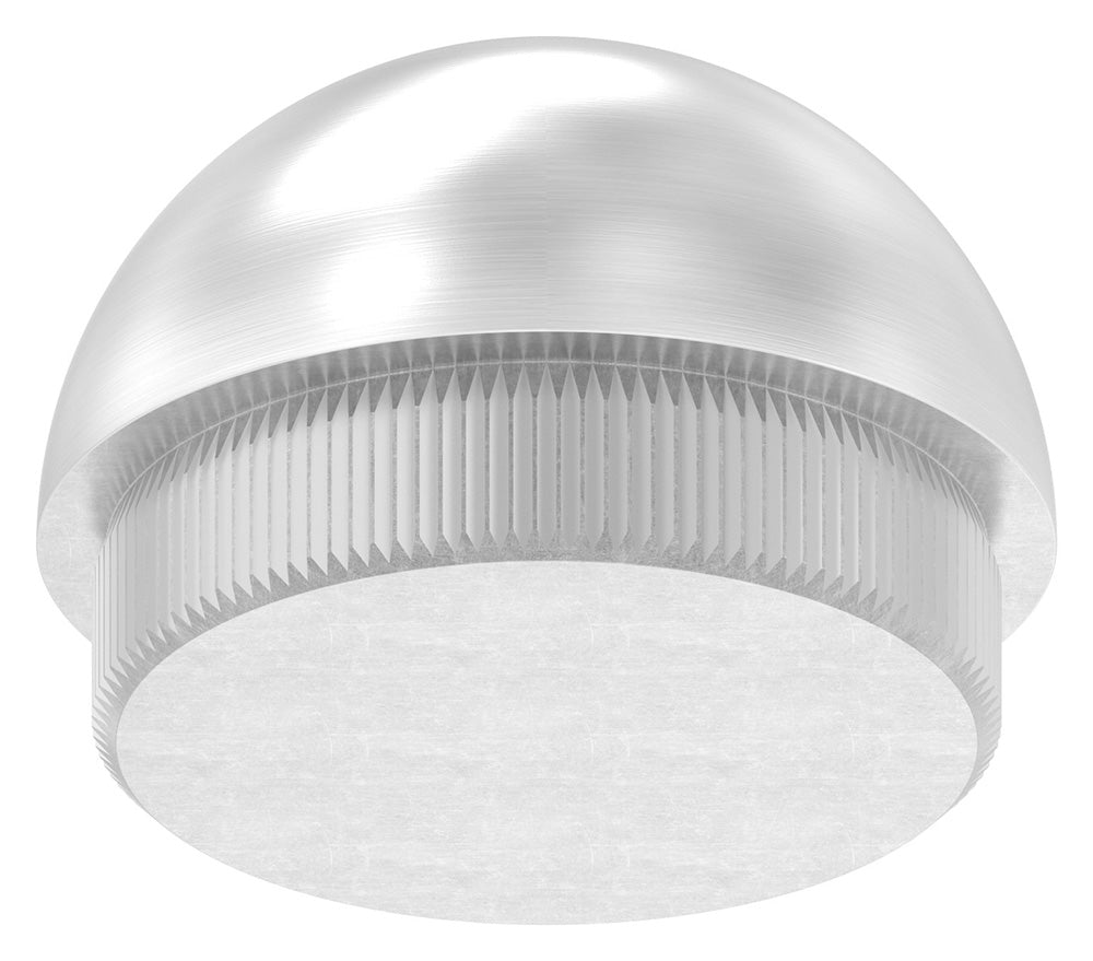 Endkappe halbrund mit 45° versetztem M8 Gewinde, massiv, für Rohr ø 42,4 x 2,5mm, zum Einschlagen