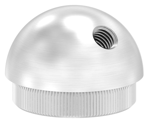 Endkappe halbrund mit 45° versetztem M8 Gewinde, massiv, für Rohr ø 42,4 x 2,5mm, zum Einschlagen