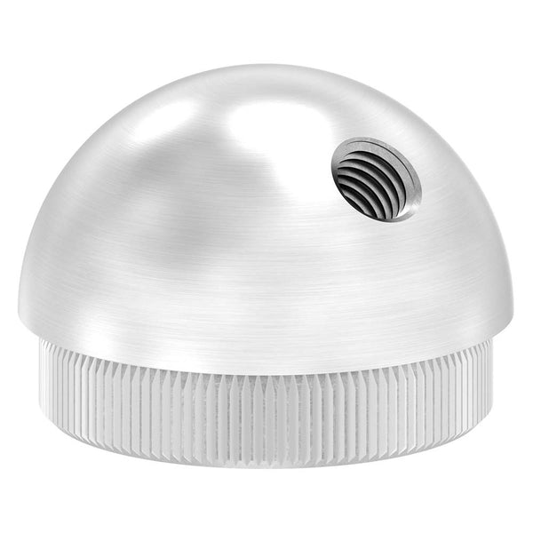 Endkappe halbrund mit 45° versetztem M8 Gewinde, massiv, für Rohr ø 42,4 x 2,0mm, zum Einschlagen