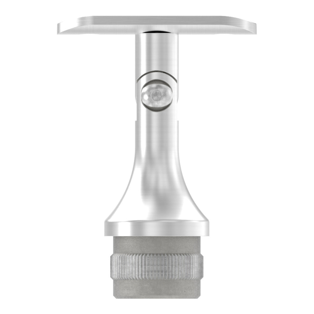 Handlaufstütze mit Gelenk zum Einschlagen für ø 33,7 x 2,0mm Pfosten, mit Halteplatte für Handlauf ø 42,4mm