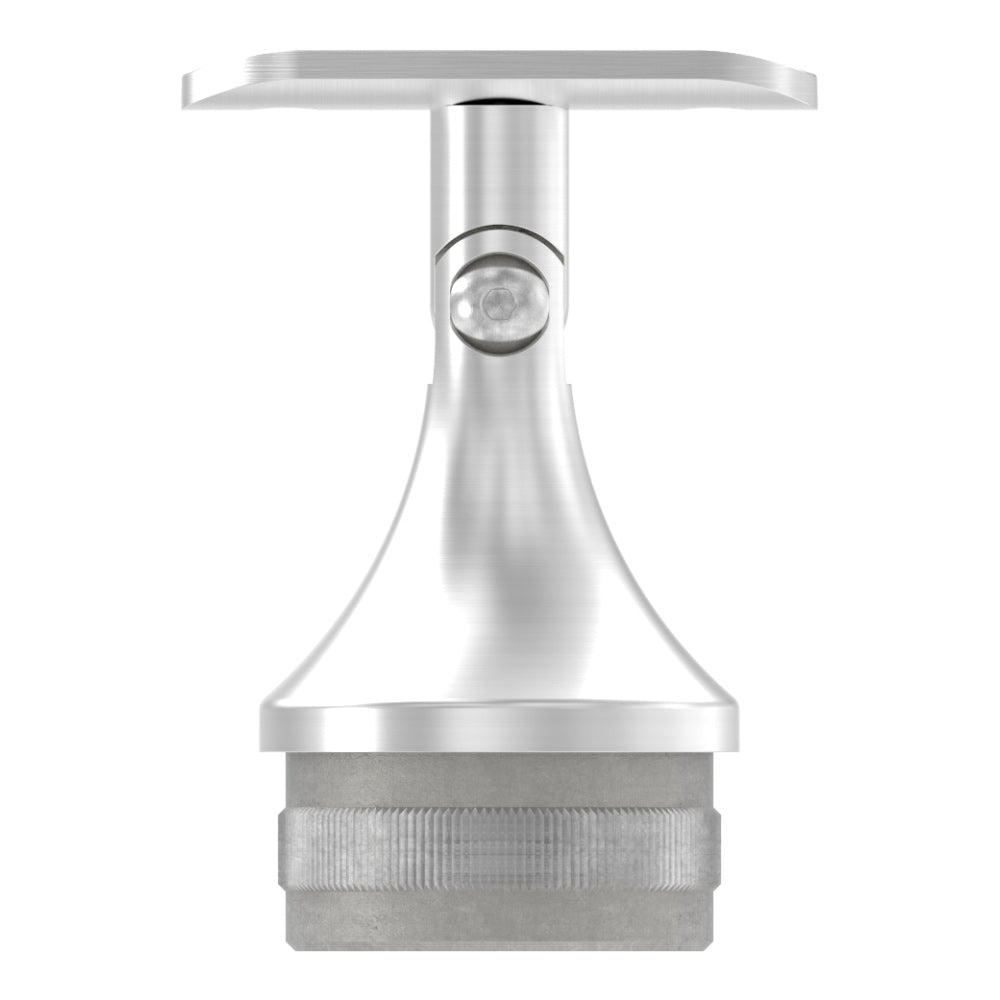 Handlaufstütze mit Gelenk zum Einschlagen für ø 48,3 x 2,0mm Pfosten, mit Halteplatte für Handlauf ø 42,4mm