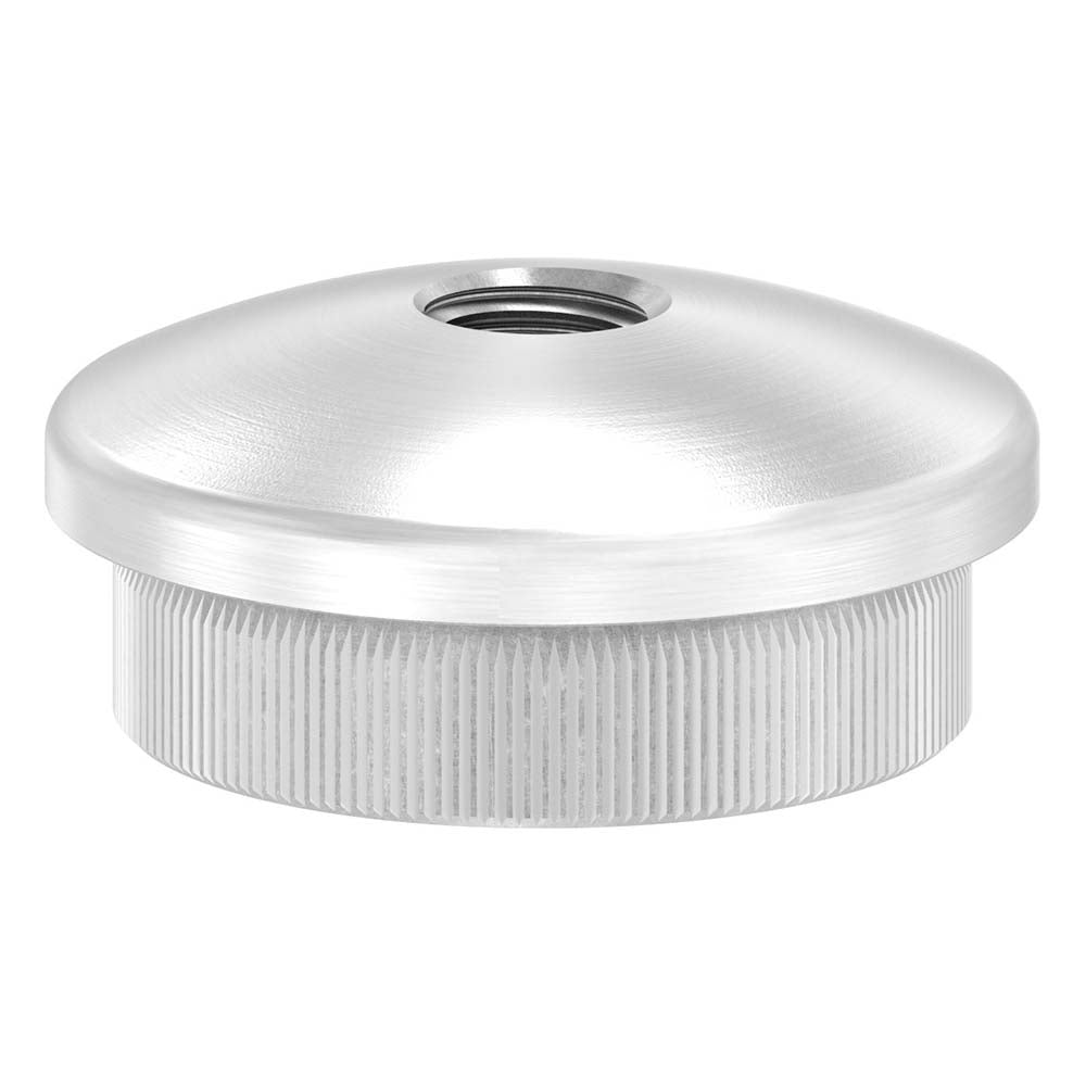 Endkappe leicht gewölbt mit M8 Innengewinde, massiv, für Rohr ø 33,7 x 2,6mm, zum Einschlagen