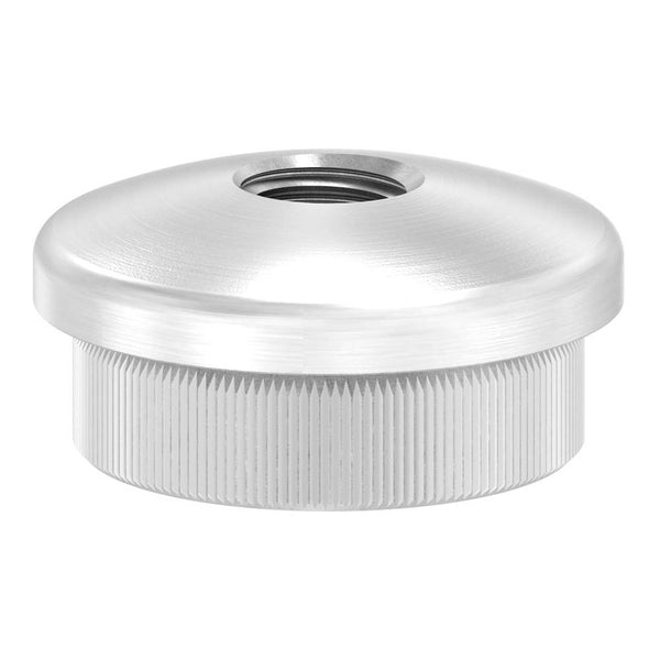 Endkappe leicht gewölbt mit M8 Innengewinde, massiv, für Rohr ø 26,9 x 2,0mm, zum Einschlagen
