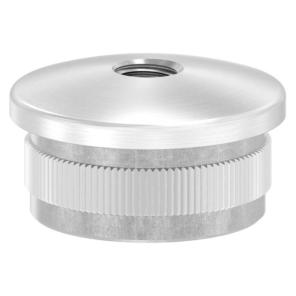 Endkappe leicht gewölbt mit M8 Innengewinde, hohl, für Rohr ø 33,7 x 2,0mm, zum Einschlagen, in V4A