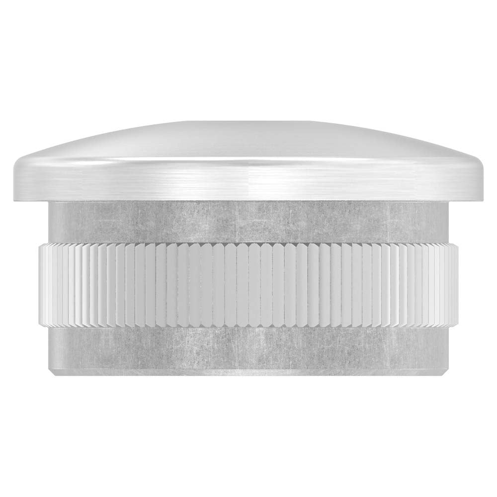 Endkappe leicht gewölbt mit M8 Innengewinde, hohl, für Rohr ø 33,7 x 2,0mm, zum Einschlagen