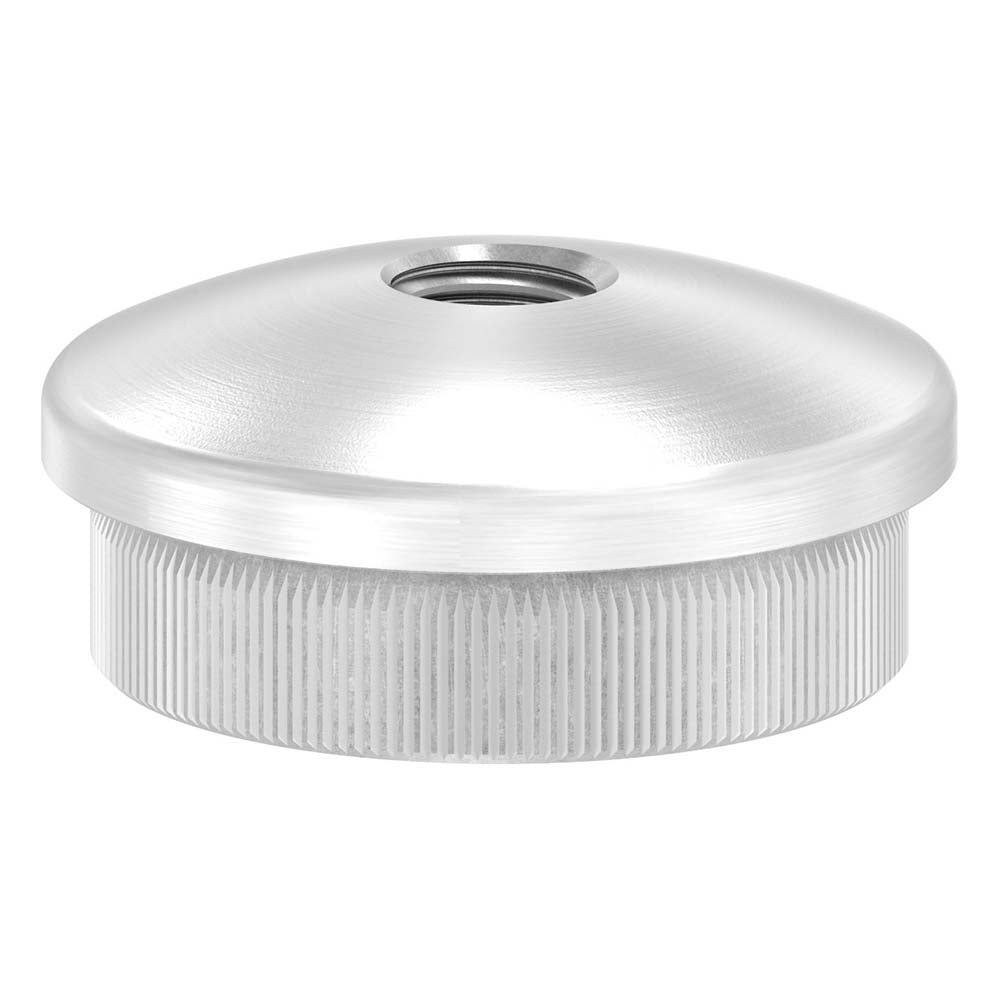 Endkappe leicht gewölbt mit M8 Innengewinde, massiv, für Rohr ø 33,7 x 2,0mm, zum Einschlagen