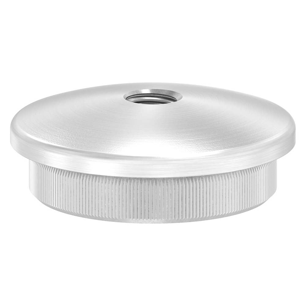 Endkappe leicht gewölbt mit M8 Innengewinde, massiv, für Rohr ø 42,4 x 3,0mm, zum Einschlagen