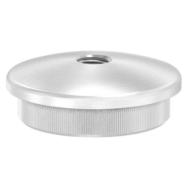 Endkappe leicht gewölbt mit M8 Innengewinde, massiv, für Rohr ø 42,4 x 3,0mm, zum Einschlagen