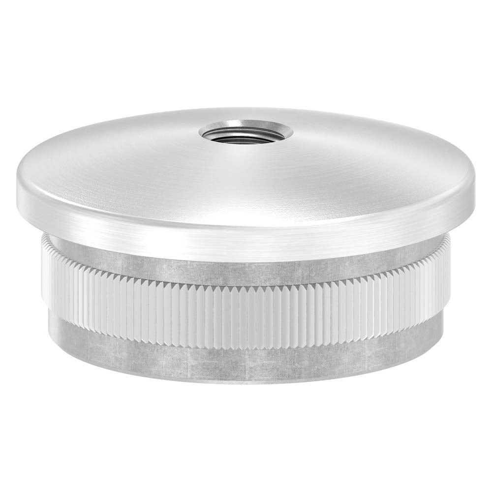 Endkappe leicht gewölbt mit M8 Innengewinde, hohl, für Rohr ø 42,4 x 2,5mm, zum Einschlagen