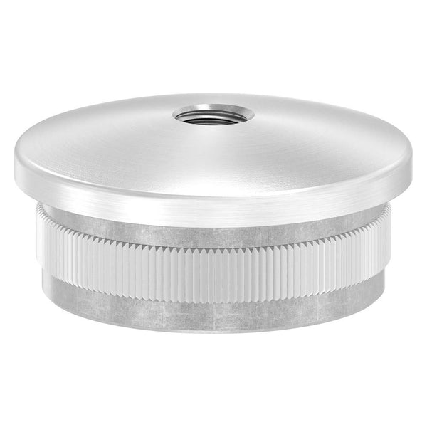 Endkappe leicht gewölbt mit M8 Innengewinde, hohl, für Rohr ø 42,4 x 2,5mm, zum Einschlagen