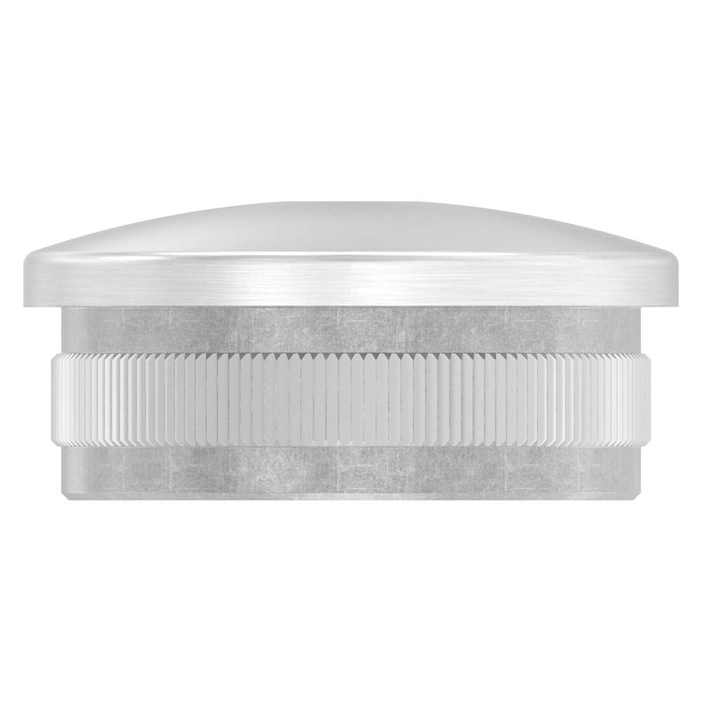 Endkappe leicht gewölbt mit M8 Innengewinde, hohl, für Rohr ø 42,4 x 2,0mm, zum Einschlagen