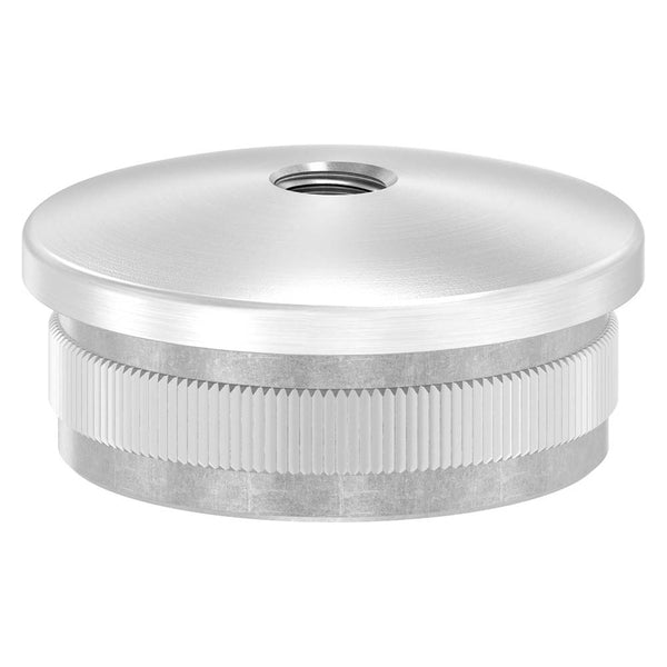 Endkappe leicht gewölbt mit M8 Innengewinde, hohl, für Rohr ø 42,4 x 2,0mm, zum Einschlagen