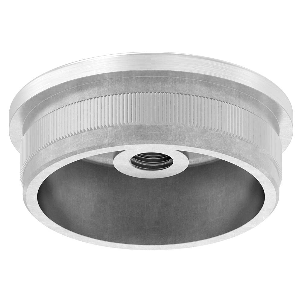 Endkappe leicht gewölbt mit M8 Innengewinde, hohl, für Rohr ø 48,3 x 2,0mm, zum Einschlagen, in V4A