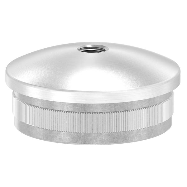Endkappe leicht gewölbt mit M8 Innengewinde, hohl, für Rohr ø 48,3 x 2,0mm, zum Einschlagen, in V4A