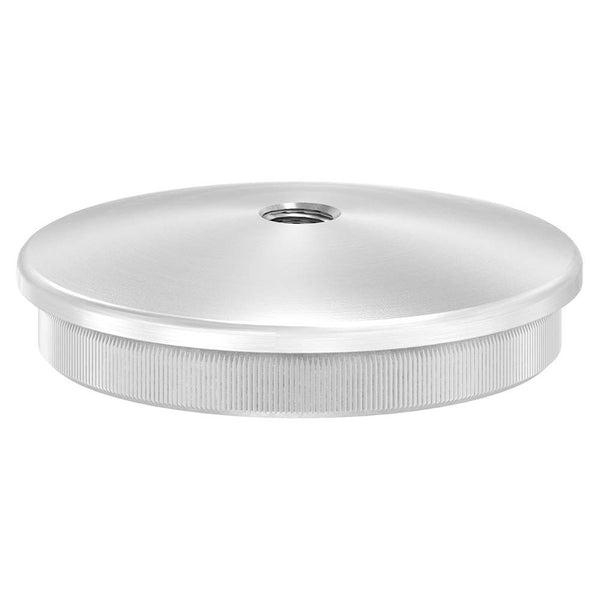 Endkappe leicht gewölbt mit M8 Innengewinde, massiv, für Rohr ø 60,3 x 2,6mm, zum Einschlagen