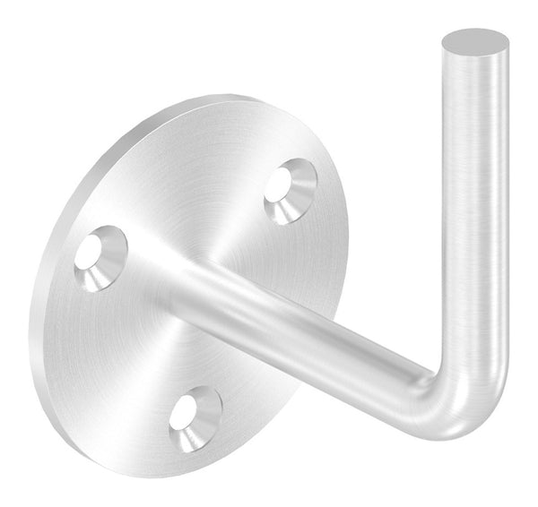 Handlaufhalter zur Wandbefestigung mit verschweißter Ronde 70 x 4mm mit drei gesenkten ø 8,5mm Bohrungen, zum Anschweißen