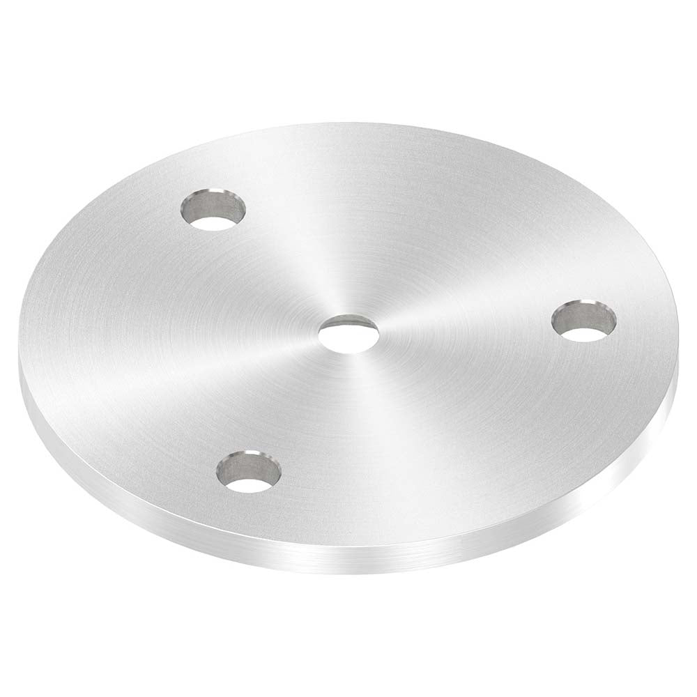 Ronde ø 70mm, Stärke 4mm, mit drei ø 6,5mm Bohrungen und ø 6,5mm Zentrierbohrung, mit Rundschliff