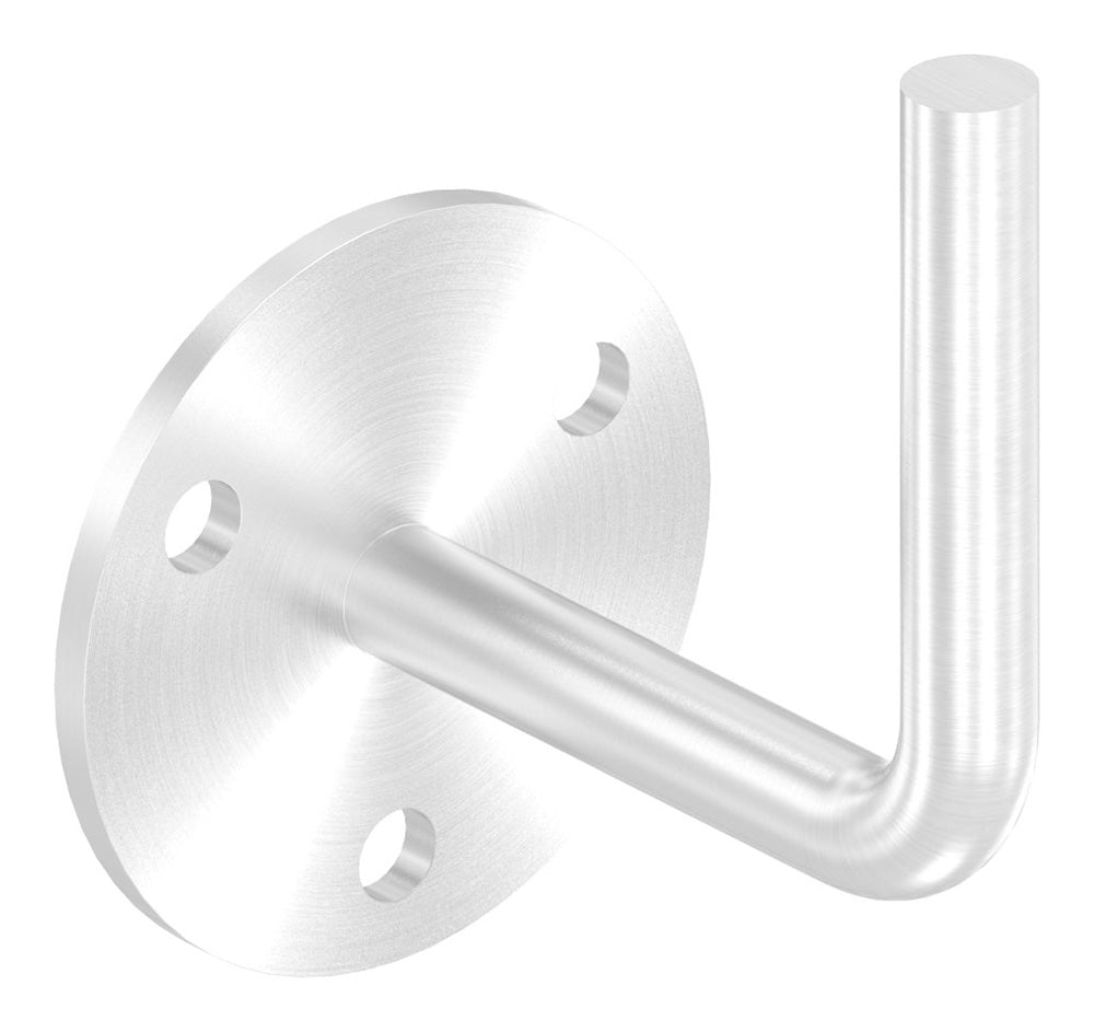 Handlaufhalter zur Wandbefestigung mit verschweißter Ronde 70 x 4mm mit drei ø 8,5mm Bohrungen, zum Anschweißen