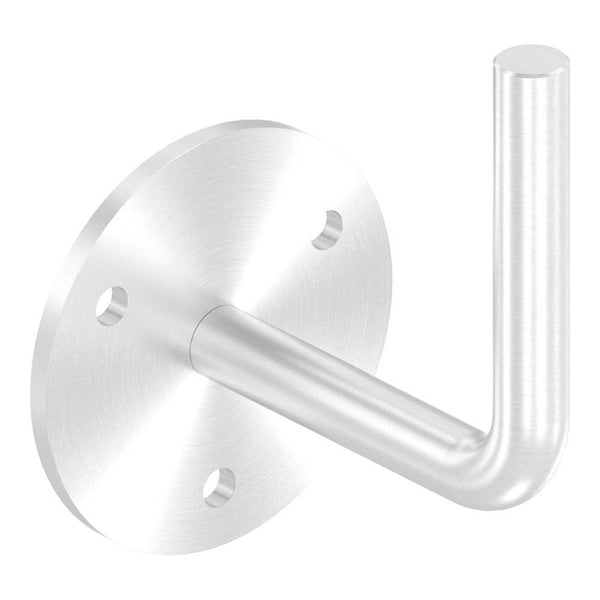 Handlaufhalter zur Wandbefestigung mit verschraubter Ronde 70 x 4mm, zum Anschweißen, mit 3 Bohrungen