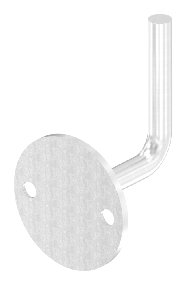 Handlaufhalter zur Wandbefestigung mit verschweißter Ronde 70 x 4mm, Bohrungen gesenkt, zum Anschweißen, Wandabstand 70mm