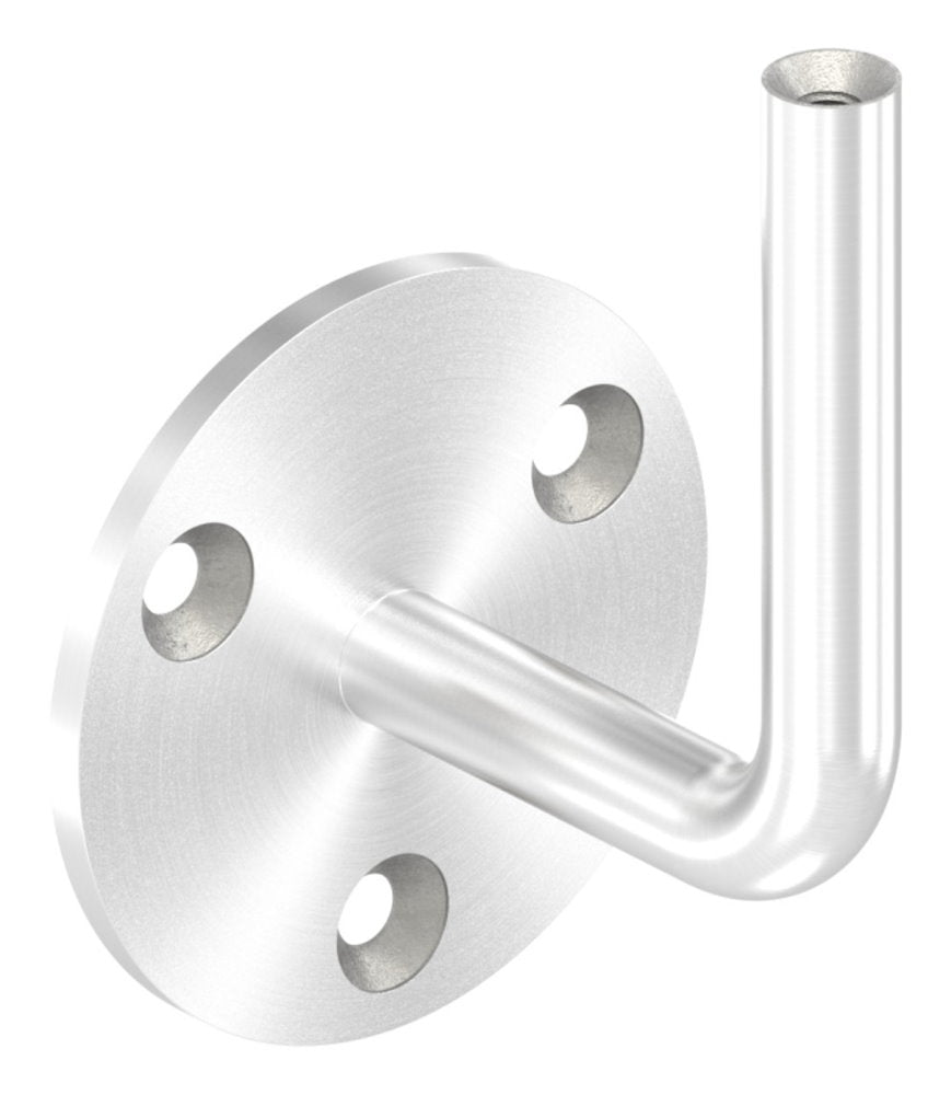 Handlaufhalter kurz, 3 Bohrungen, zur Wandbefestigung, Ronde 70 x 4mm verschweißt, mit Innengewinde M6