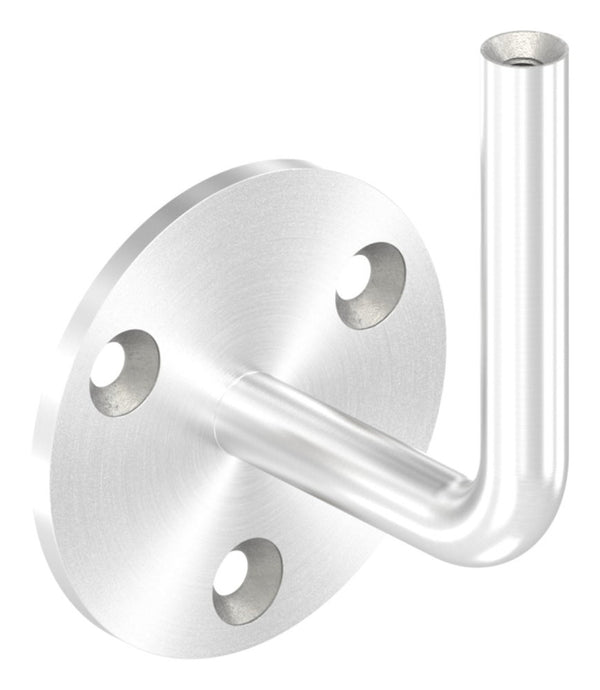 Handlaufhalter kurz, 3 Bohrungen, zur Wandbefestigung, Ronde 70 x 4mm verschweißt, mit Innengewinde M6