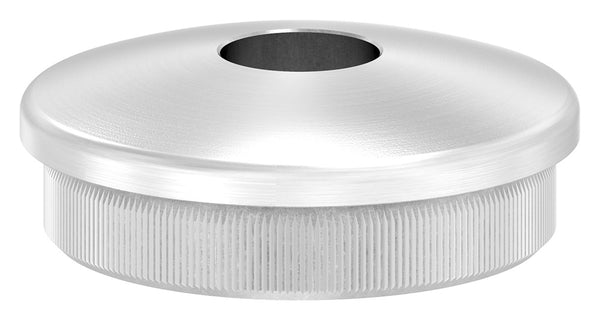 Endkappe leicht gewölbt mit ø 12,1mm Bohrung, massiv, für Rohr ø 33,7 x 2,0mm, zum Einschlagen